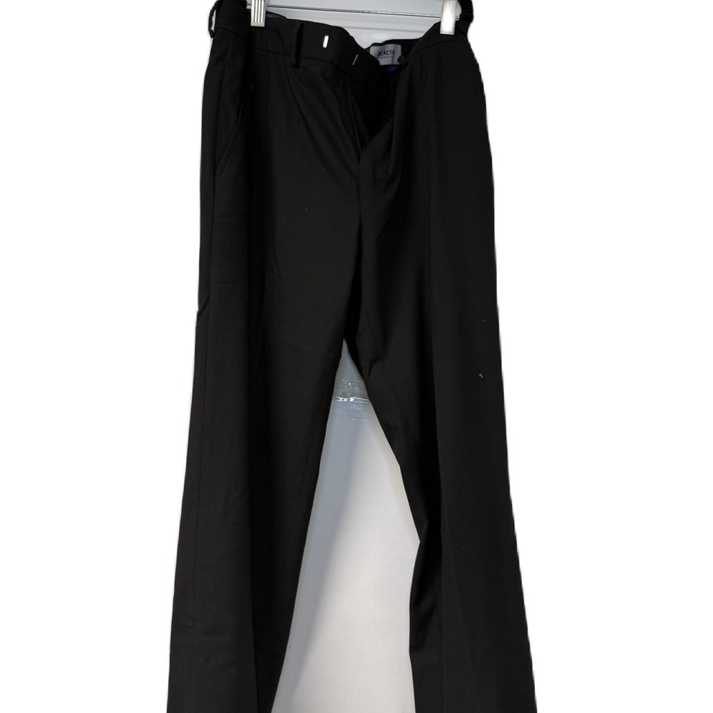 TO skinny fit Black Dress Pants with Straight Legs and Elastic Waistband